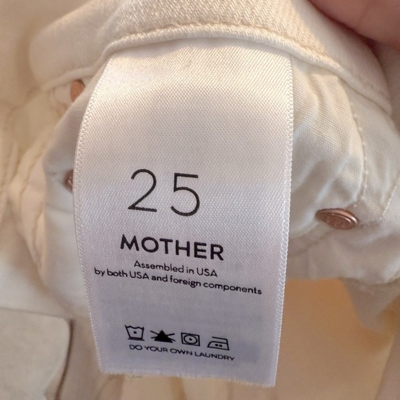 New With Tags Mother The Looker Ankle Jean Size 25 in cream puff 27.5” inseam - Picture 6 of 7